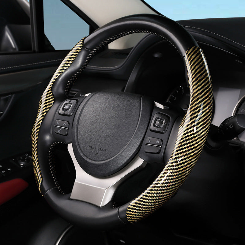 Glossy Carbon Fiber Car Steering Wheel Cover