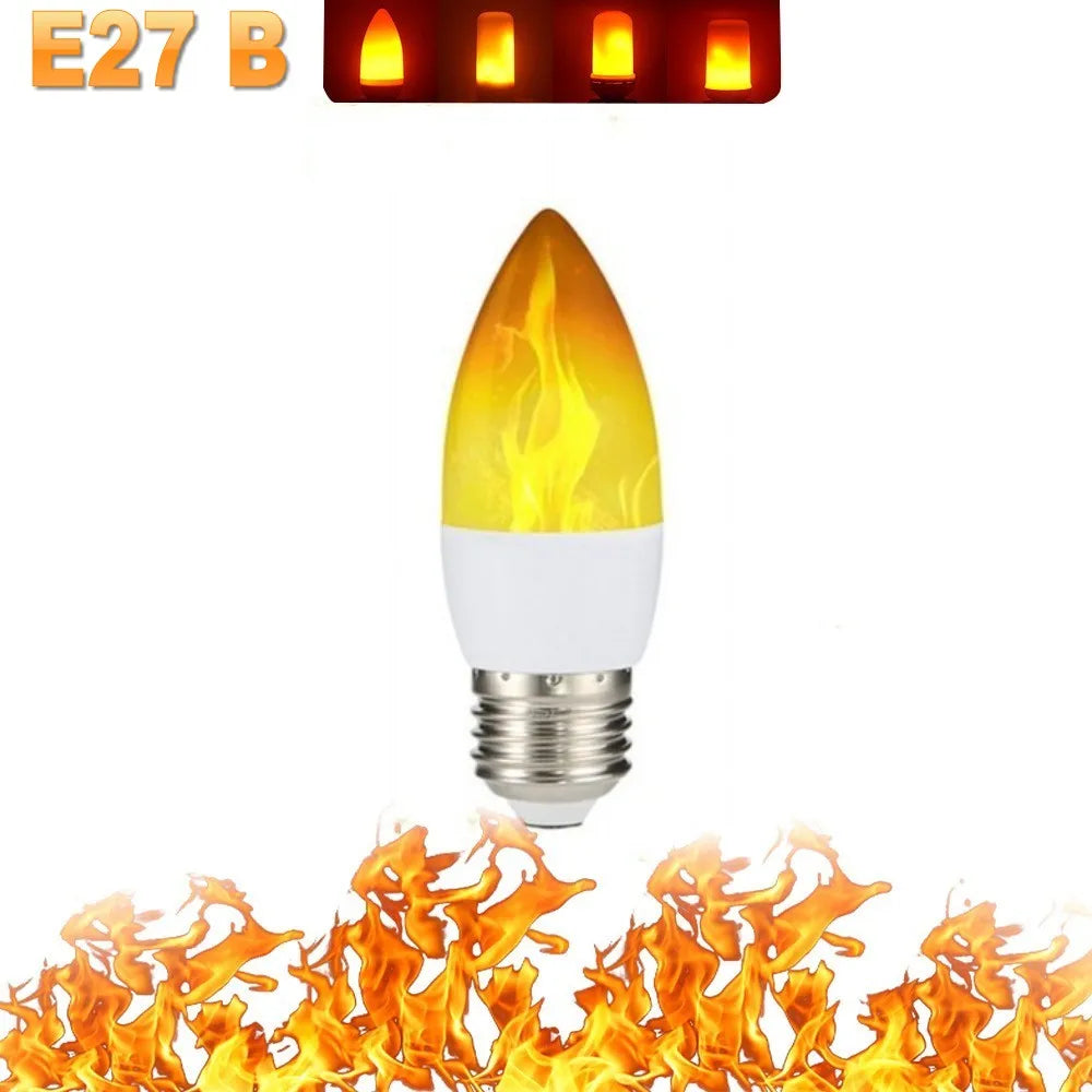 B22/E27 LED Flame Light Bulb – 4 Modes Fire Effect