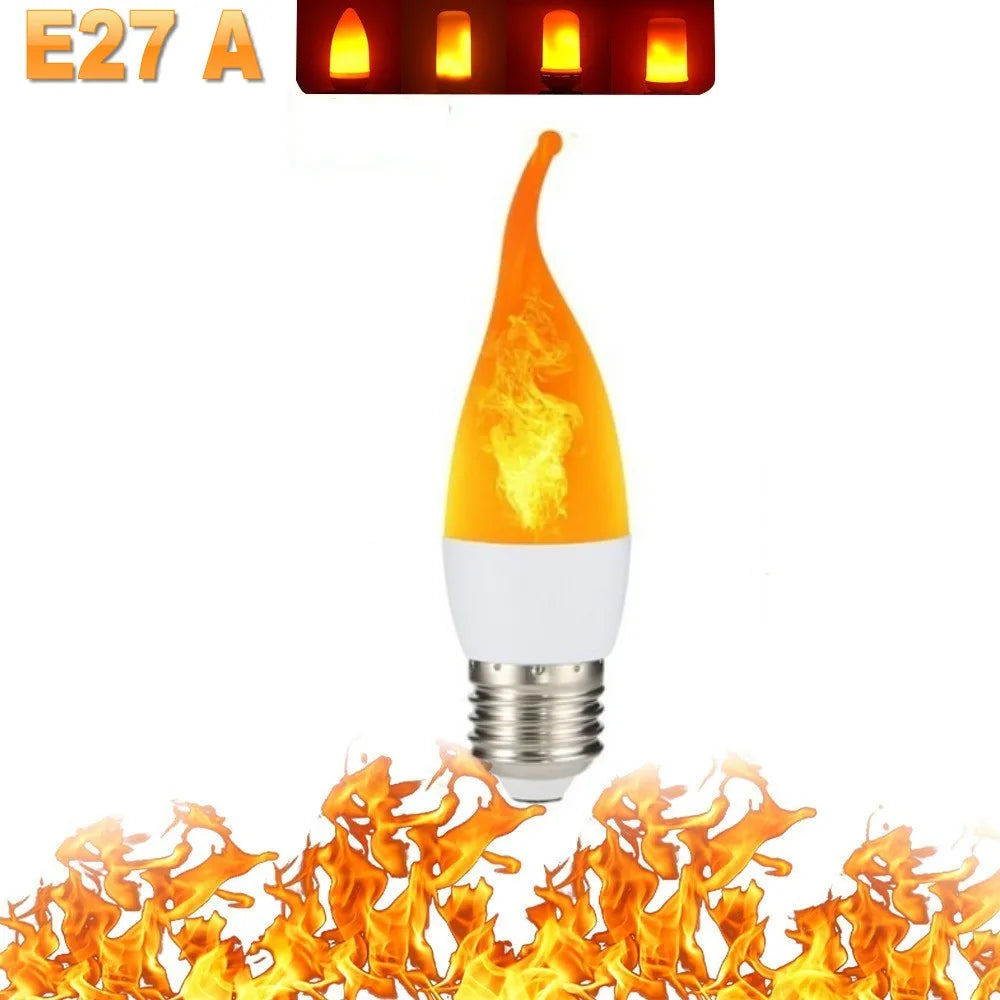 B22/E27 LED Flame Light Bulb – 4 Modes Fire Effect