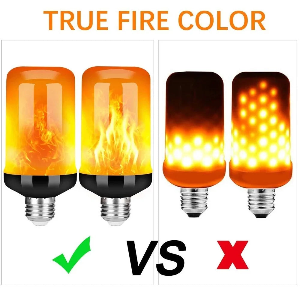 B22/E27 LED Flame Light Bulb – 4 Modes Fire Effect