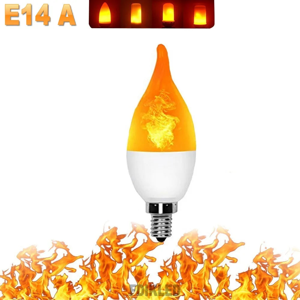 B22/E27 LED Flame Light Bulb – 4 Modes Fire Effect
