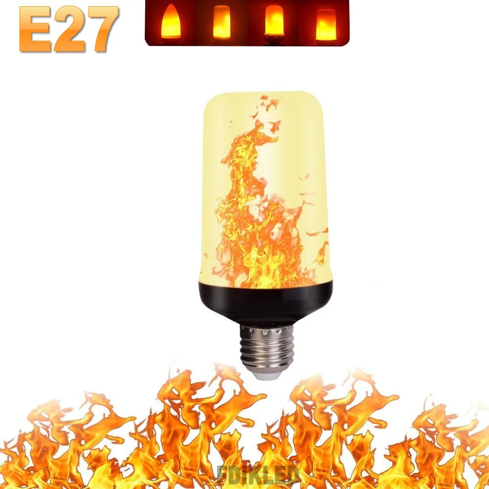 B22/E27 LED Flame Light Bulb – 4 Modes Fire Effect