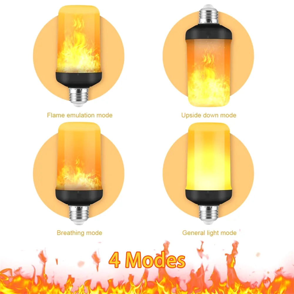 B22/E27 LED Flame Light Bulb – 4 Modes Fire Effect