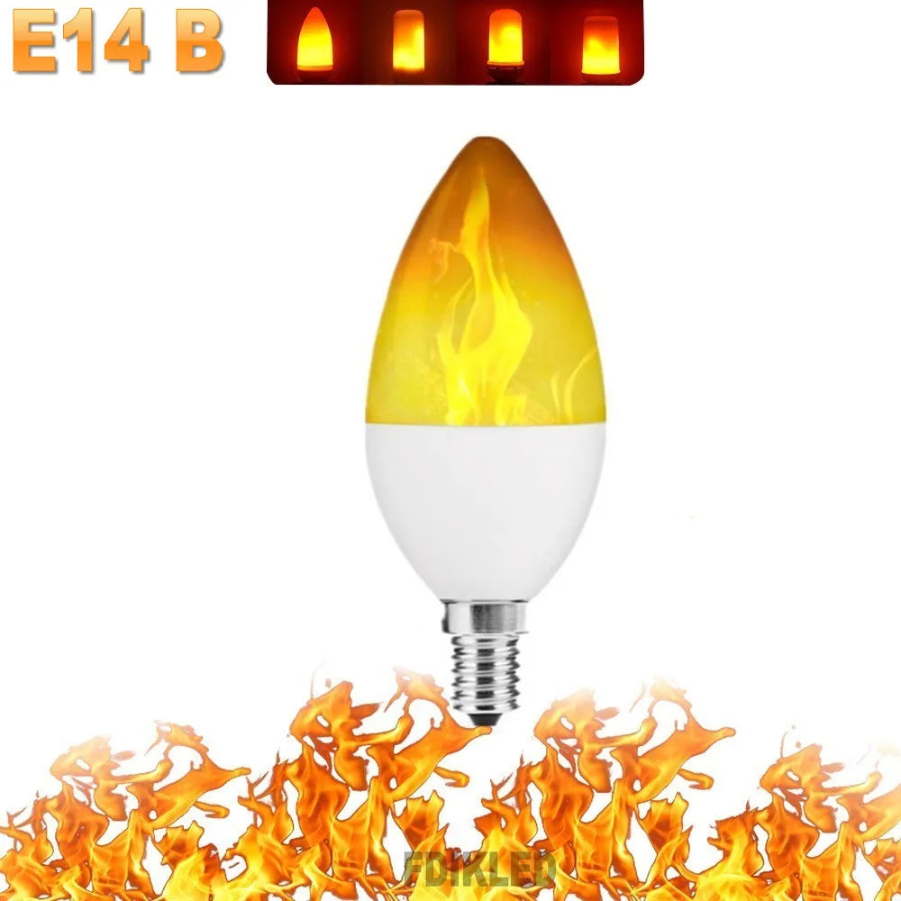 B22/E27 LED Flame Light Bulb – 4 Modes Fire Effect