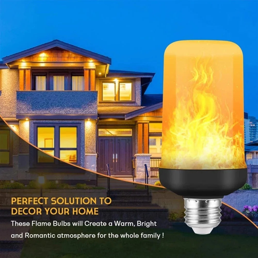 B22/E27 LED Flame Light Bulb – 4 Modes Fire Effect