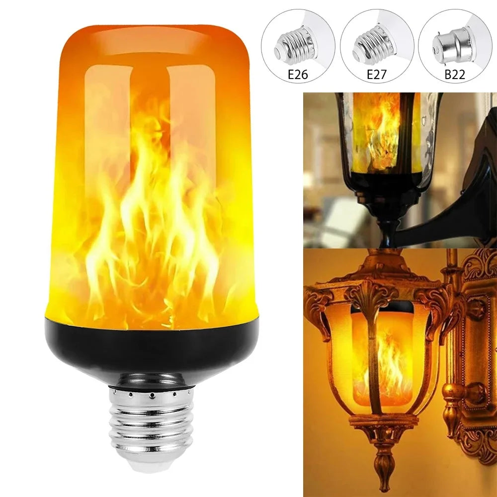 B22/E27 LED Flame Light Bulb – 4 Modes Fire Effect