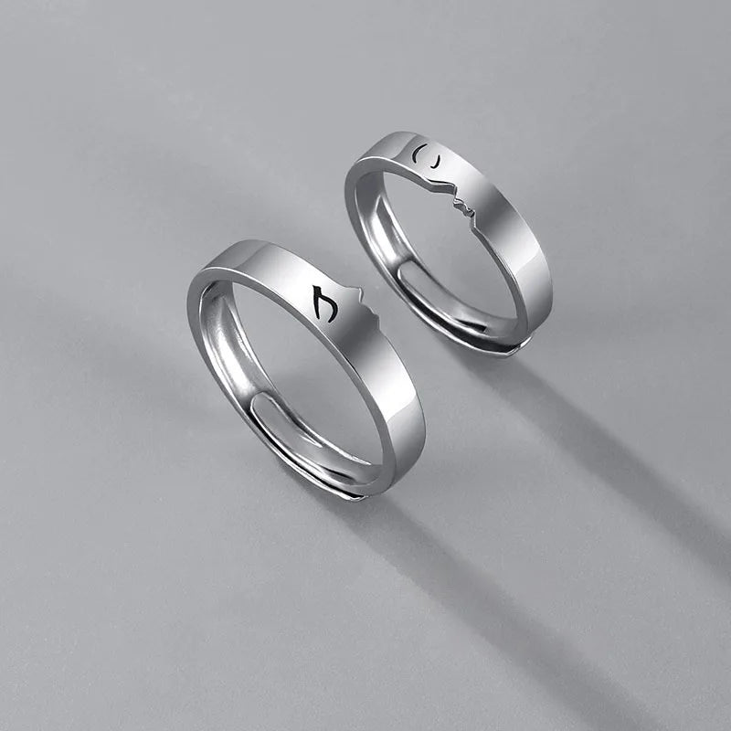 Adjustable Sun Moon Couple Rings