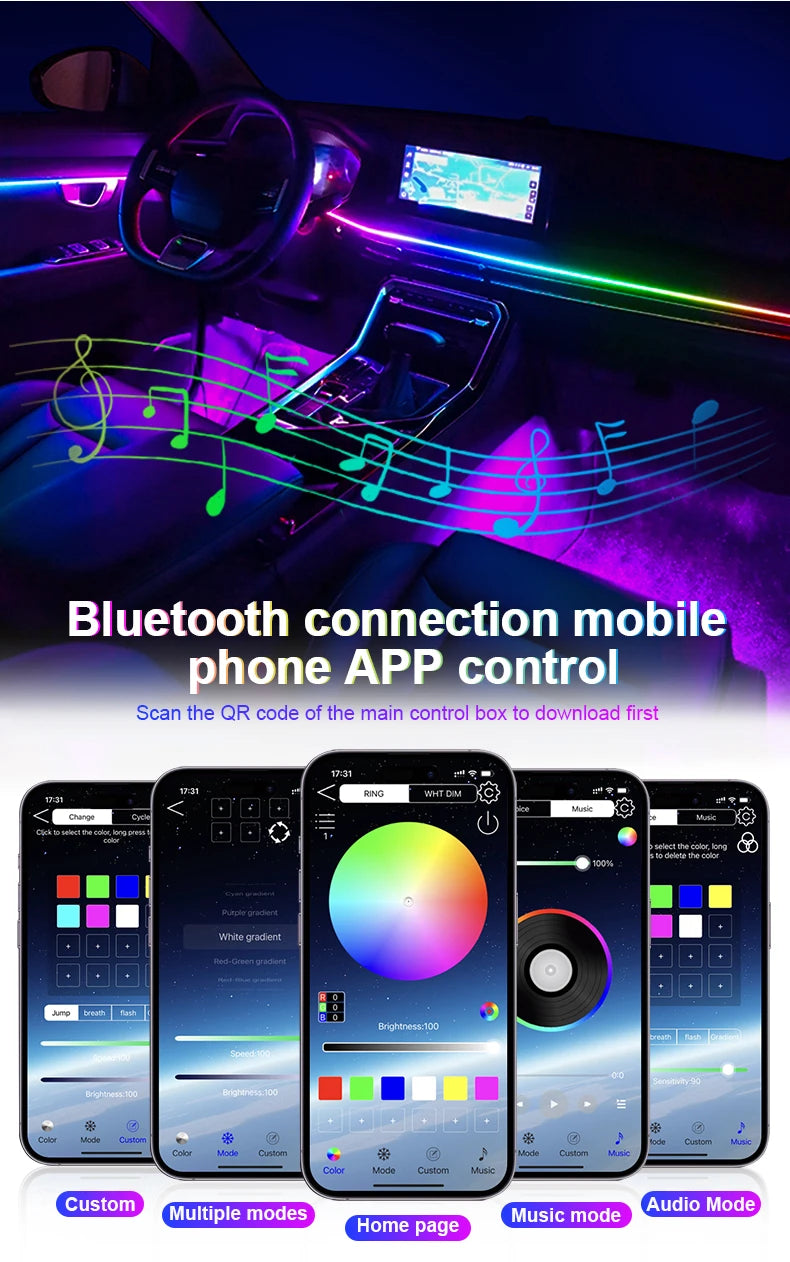 18-in-1 Dual Zone Car Ambient Light Kit