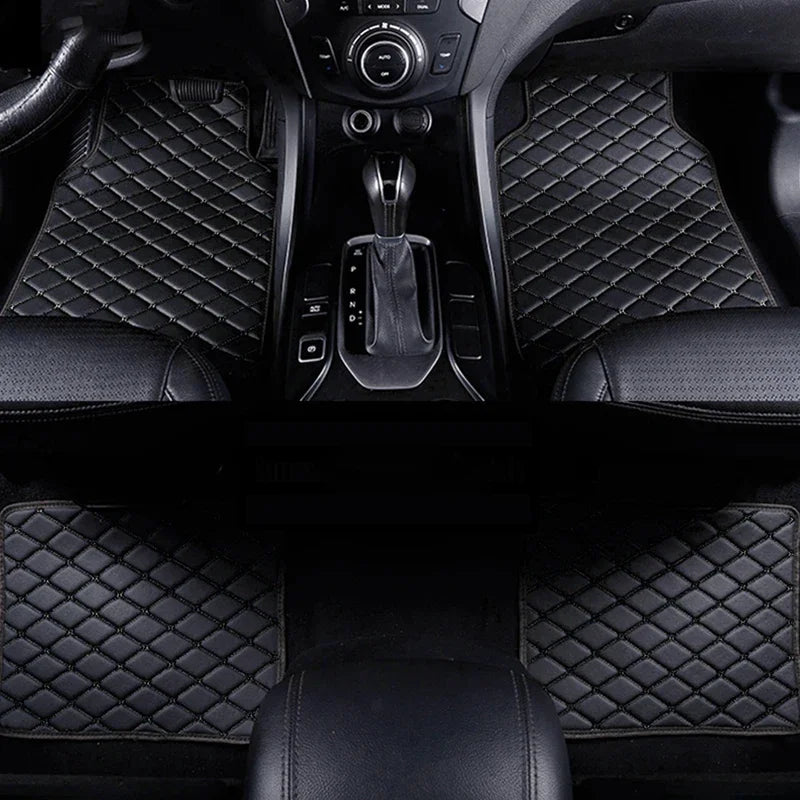 Premium 4PCS Universal PU Leather Waterproof Auto Floor Mats