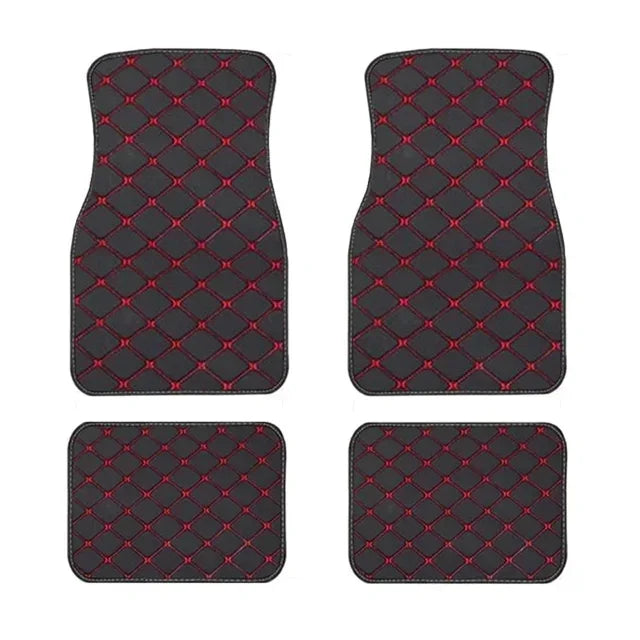 Premium 4PCS Universal PU Leather Waterproof Auto Floor Mats