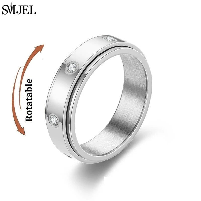 Rose Gold Stainless Steel Anxiety Spinner Ring