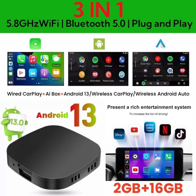 CarPlay AI Box – Wireless Android Auto & Smart TV Box