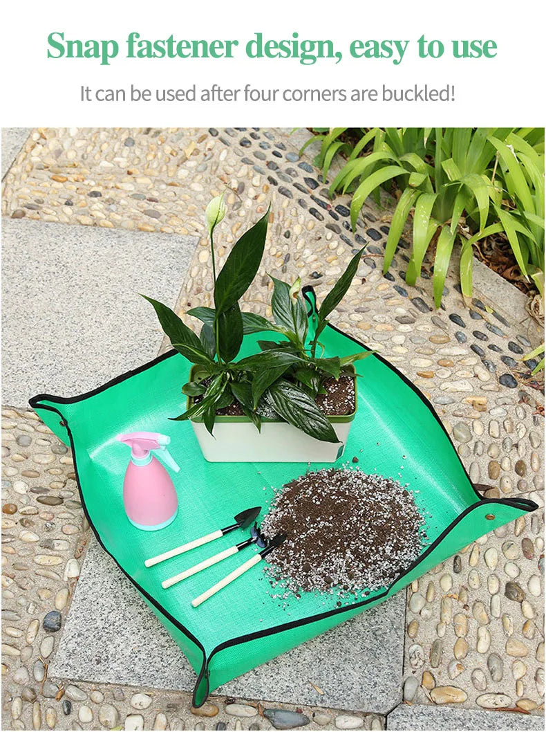 Waterproof Foldable Plant Pot Mat with Gloves