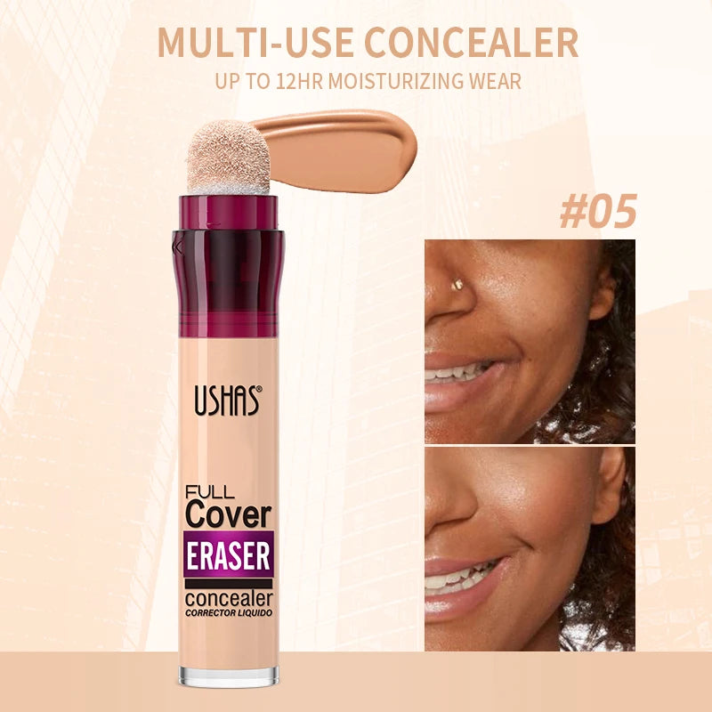 USHAS 12 Color Liquid Concealer - Moisturizing, Long-Lasting, and Lightweight