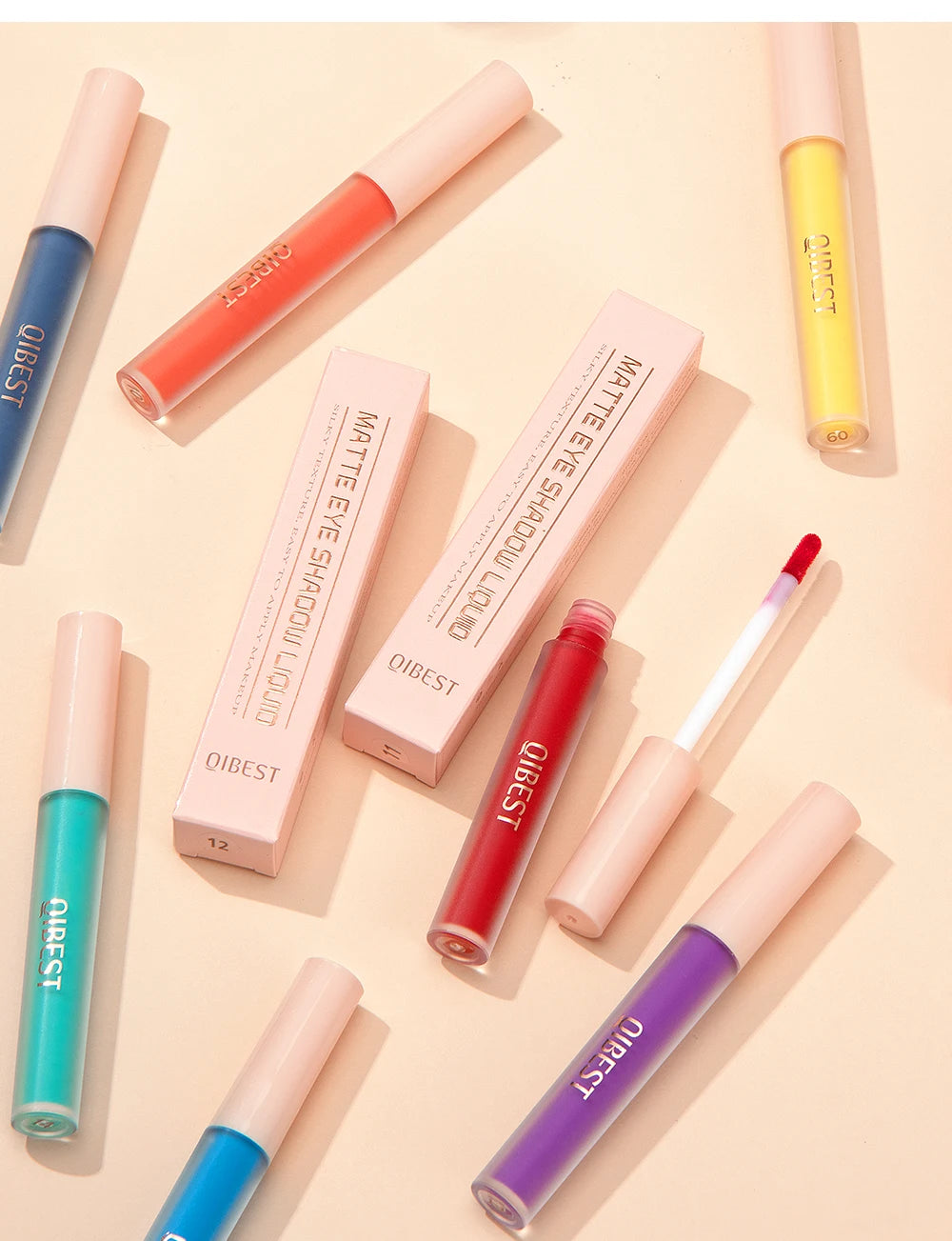QIBEST 8-Color Matte Liquid Eyeshadow Stick