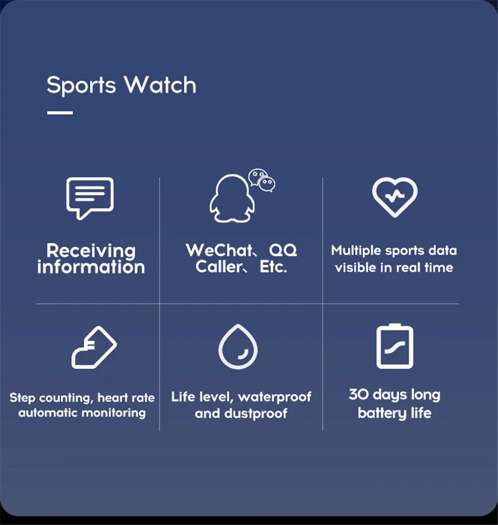 Multifunction Smart Watch D13 116Plus for Men Women Kids