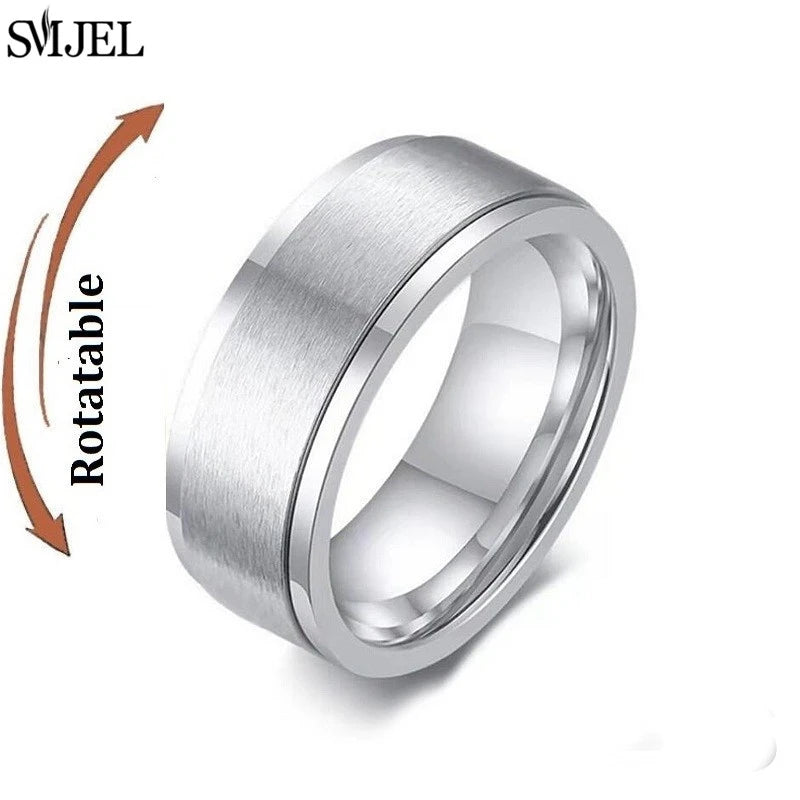 Rose Gold Stainless Steel Anxiety Spinner Ring