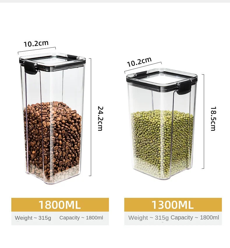 Plastic Sealed Jars Set