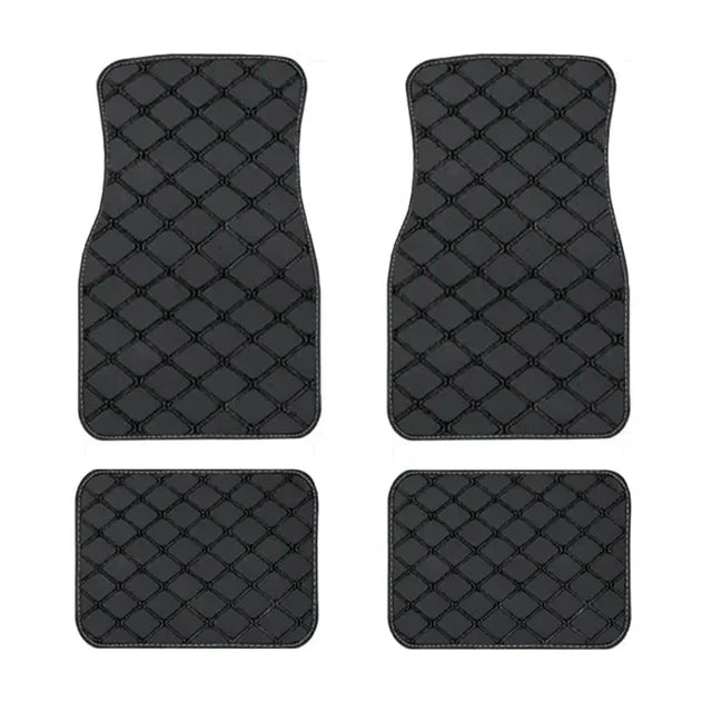 Premium 4PCS Universal PU Leather Waterproof Auto Floor Mats