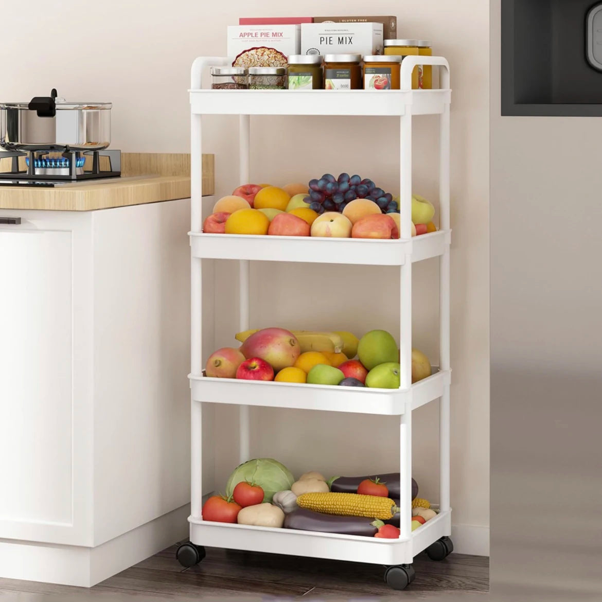 Rolling Storage Cart with Wheels – Detachable Organizer