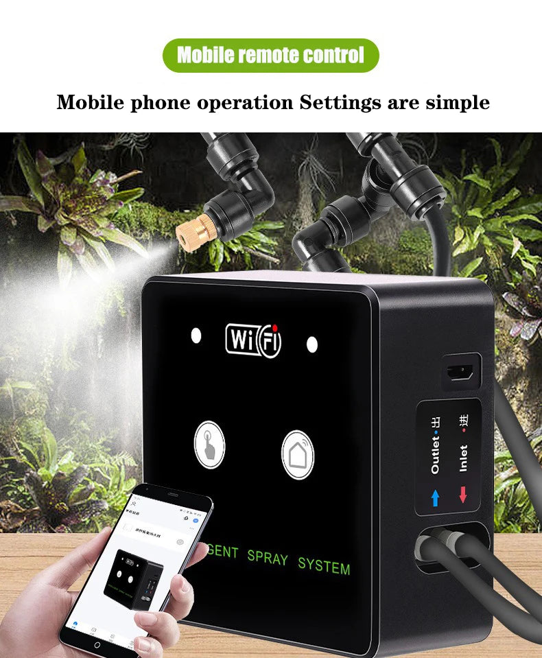 WiFi-Controlled Rainforest Sprayer – Automatic Mist System