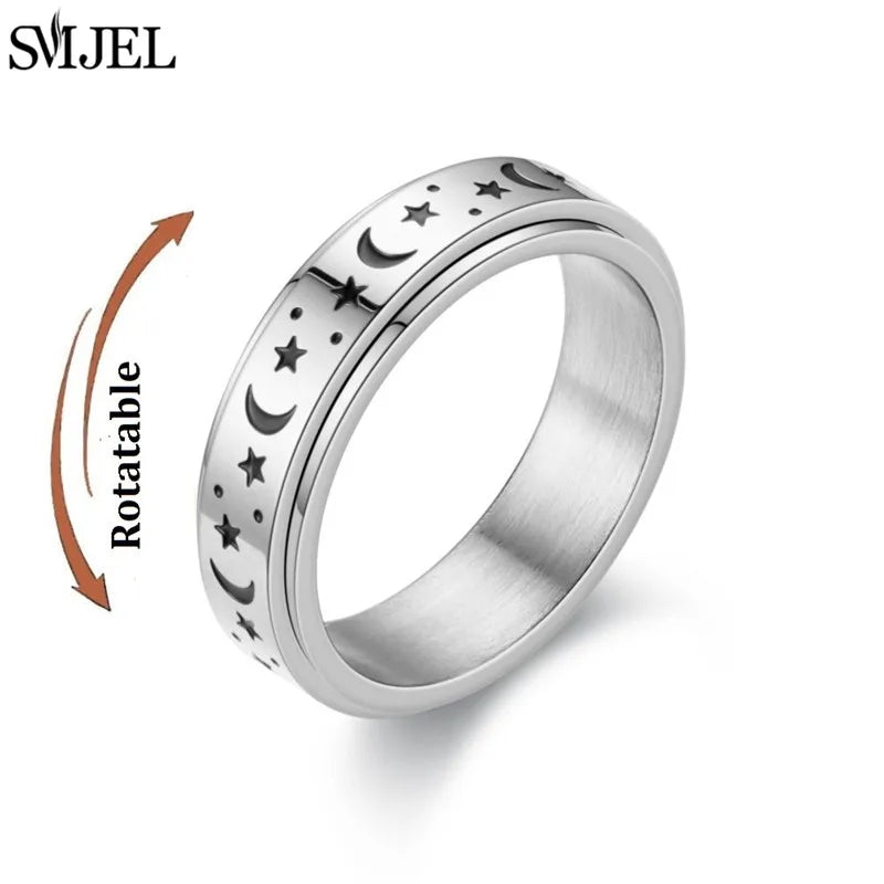 Rose Gold Stainless Steel Anxiety Spinner Ring