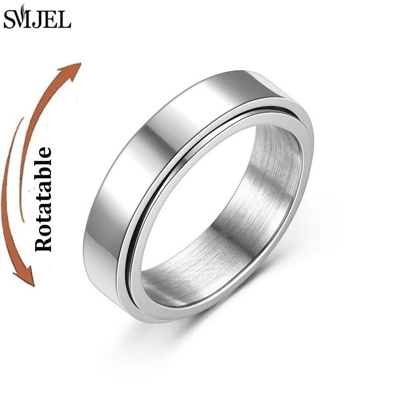 Rose Gold Stainless Steel Anxiety Spinner Ring