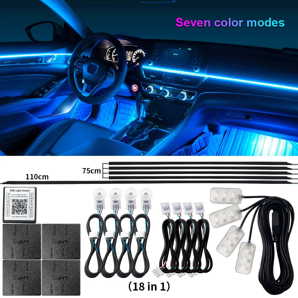 18-in-1 Dual Zone Car Ambient Light Kit