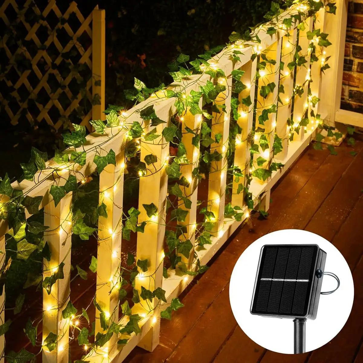12M 100 LED Solar Ivy String Lights