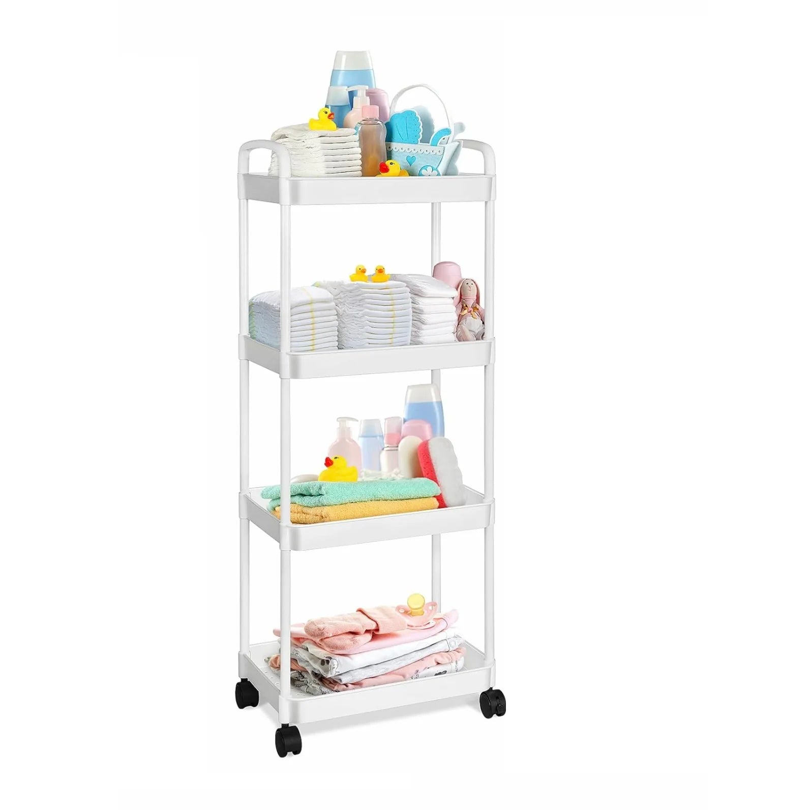 Rolling Storage Cart with Wheels – Detachable Organizer
