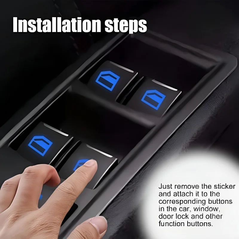 18Pcs/set Car Function Button Fluorescent Stickers