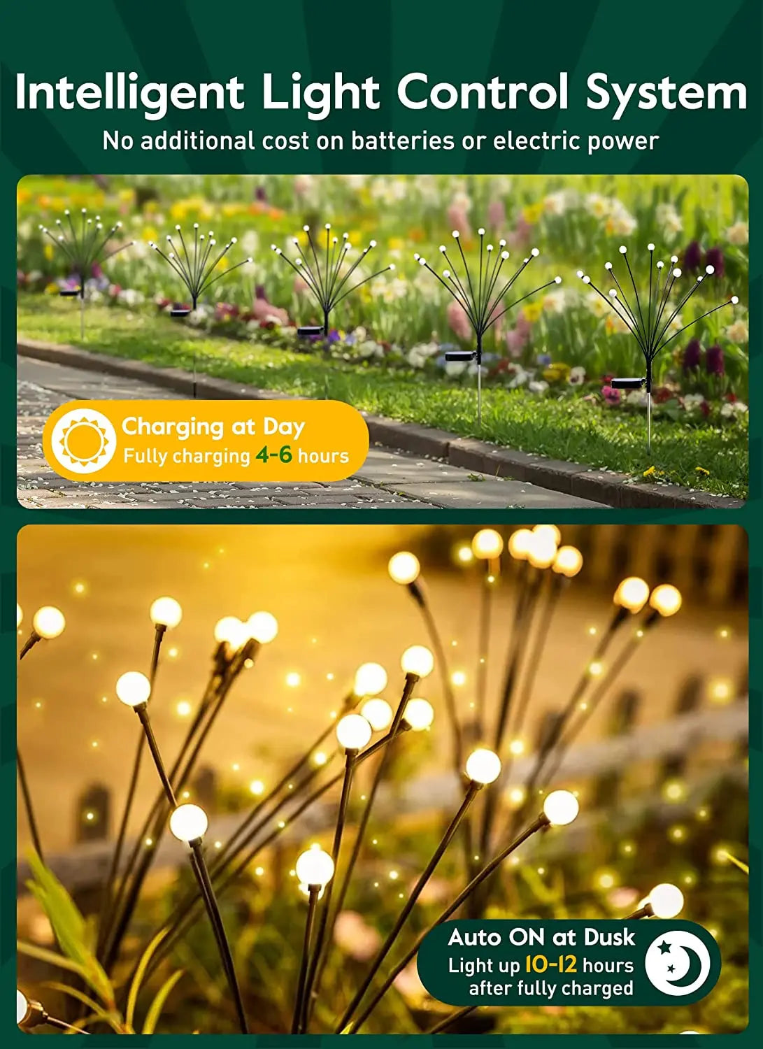 Upgraded Solar Firefly Garden Lights