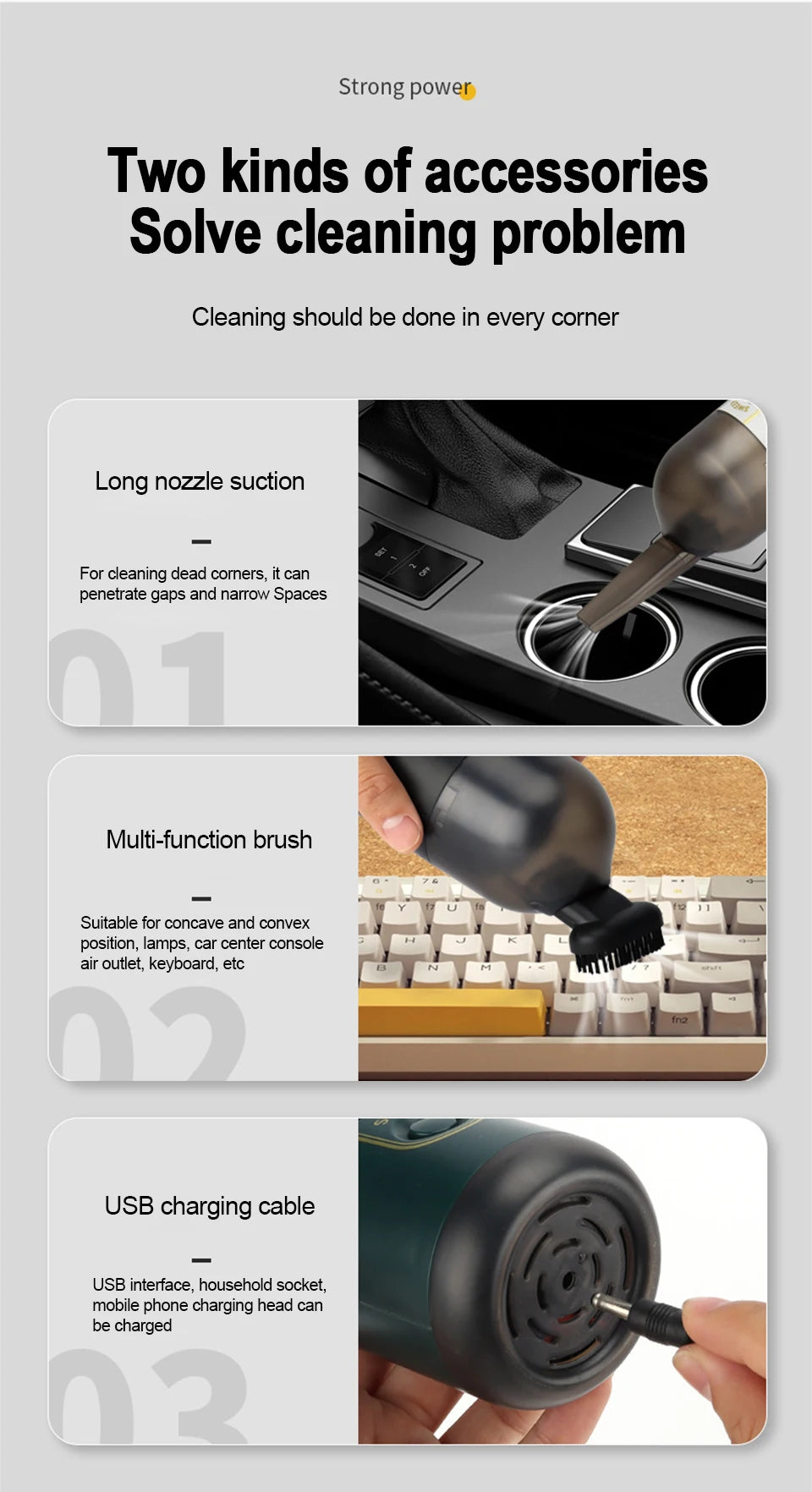 Portable Wireless Vacuum Cleaner – Handheld Desktop & Home Cleaner