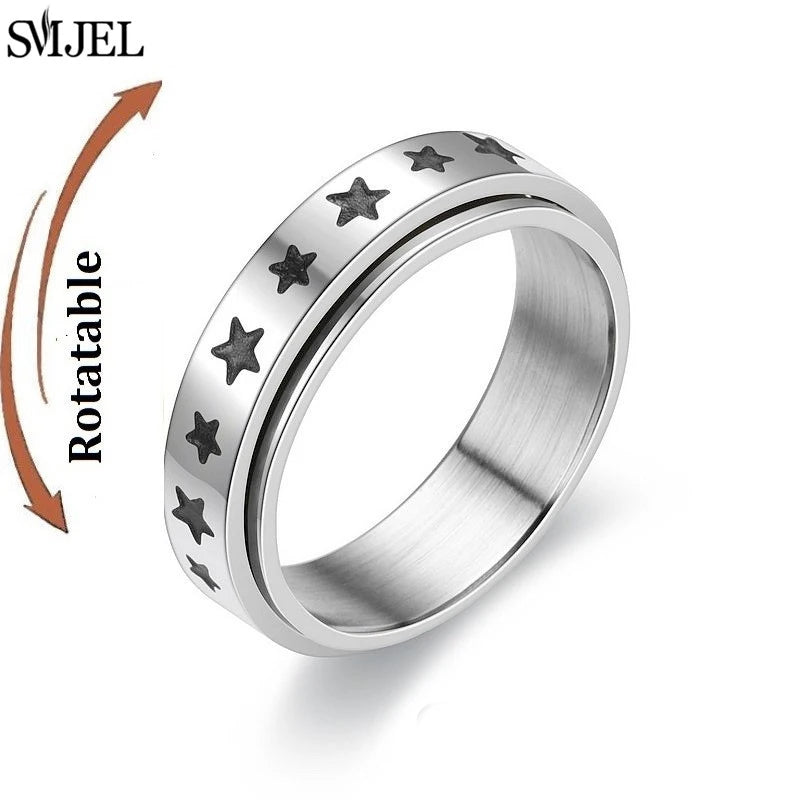 Rose Gold Stainless Steel Anxiety Spinner Ring