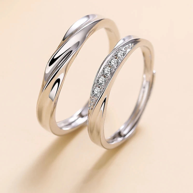Adjustable Sun Moon Couple Rings