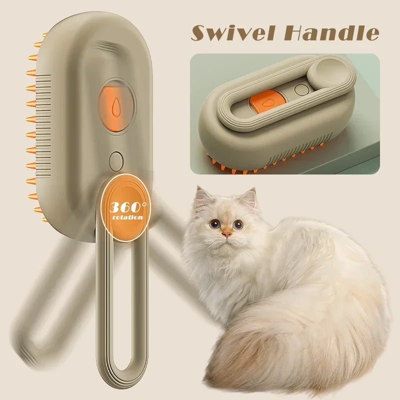 Electric Pet Massage Comb – One-Touch Spray Grooming Brush