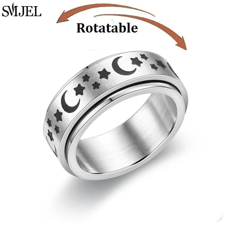 Rose Gold Stainless Steel Anxiety Spinner Ring
