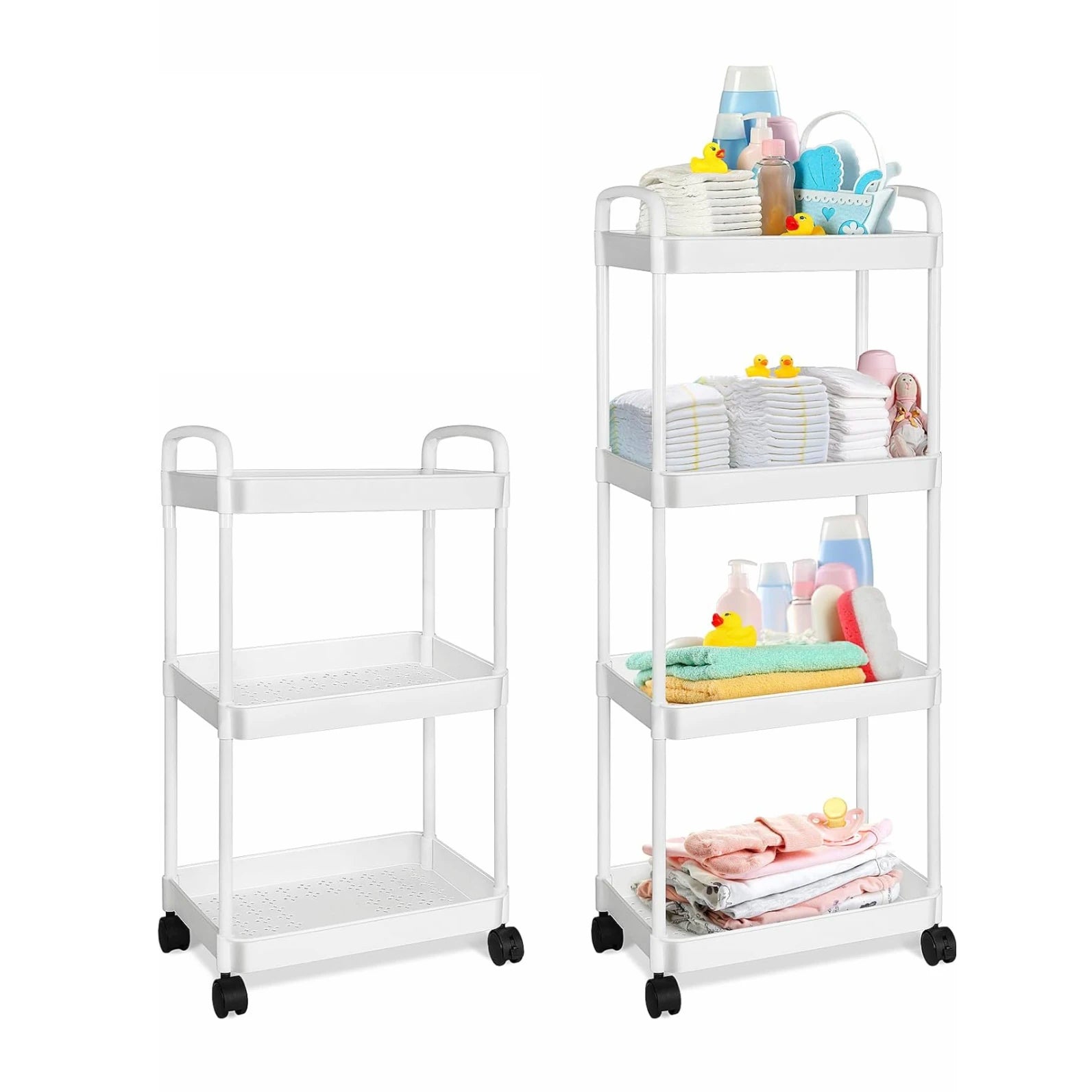 Rolling Storage Cart with Wheels – Detachable Organizer