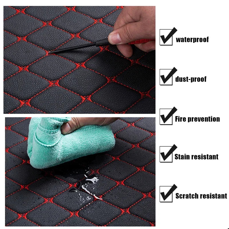 Premium 4PCS Universal PU Leather Waterproof Auto Floor Mats