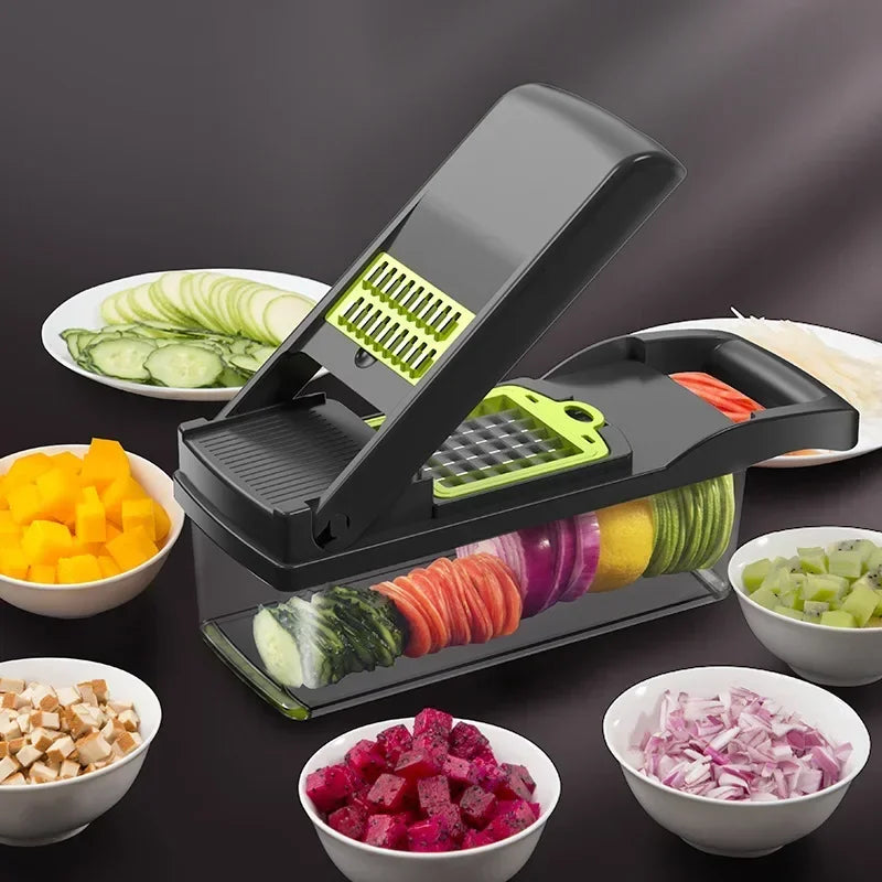 14/16-in-1 Vegetable Chopper – Multifunctional Slicer, Dicer & Grater for Kitchen