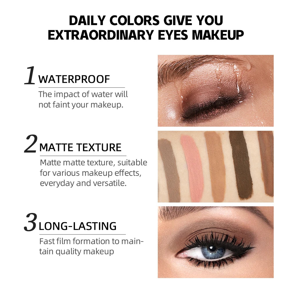 QIBEST 8-Color Matte Liquid Eyeshadow Stick
