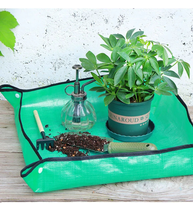 Waterproof Foldable Plant Pot Mat with Gloves