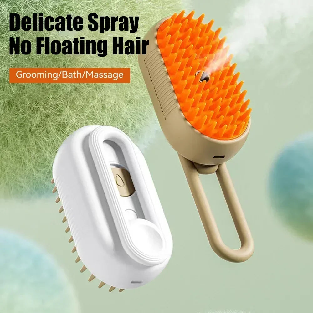 Electric Pet Massage Comb – One-Touch Spray Grooming Brush