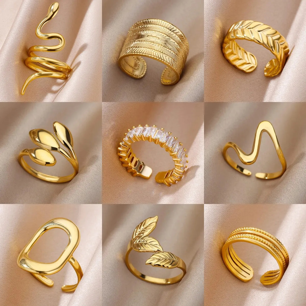 Luxury 316L Stainless Steel Gold Color Ring