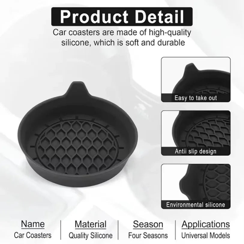 Universal Non-Slip Silicone Car Cup Holder Coasters