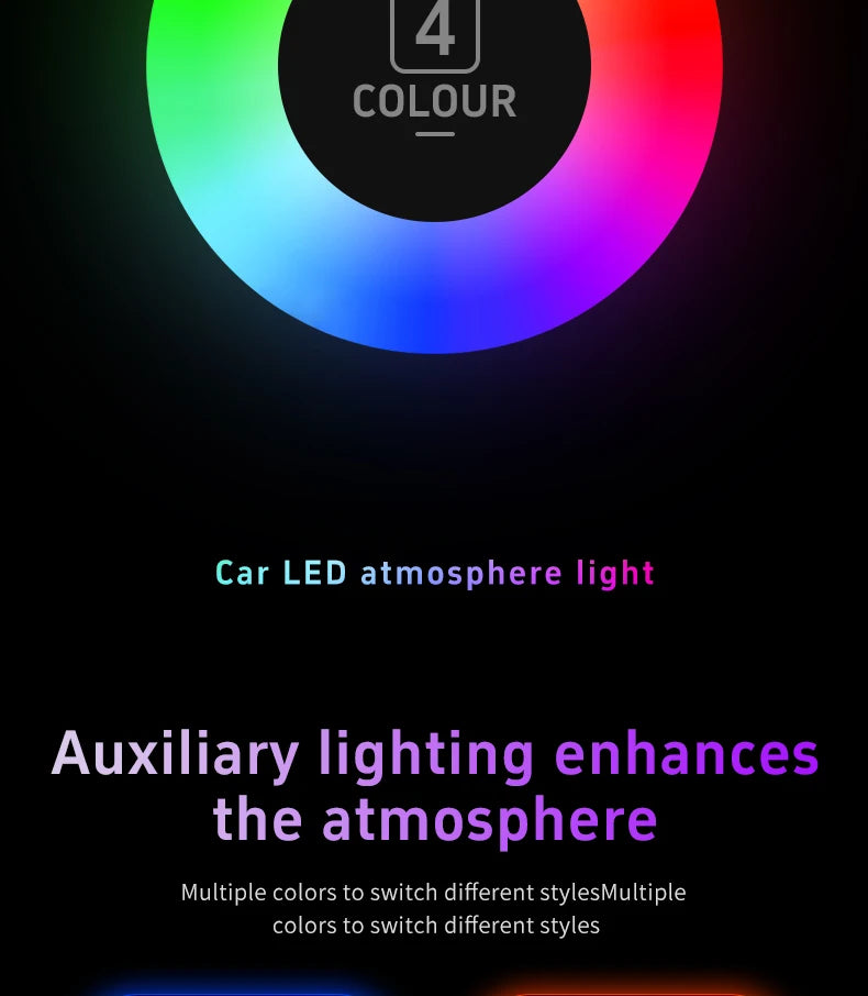 Car USB LED Light Mood Lamp