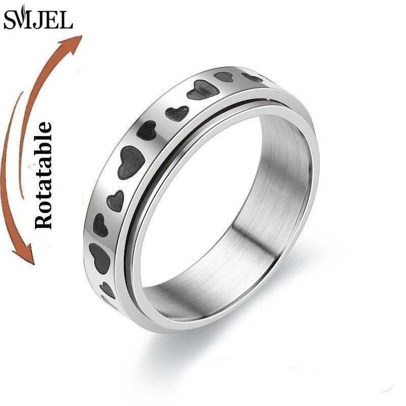 Rose Gold Stainless Steel Anxiety Spinner Ring