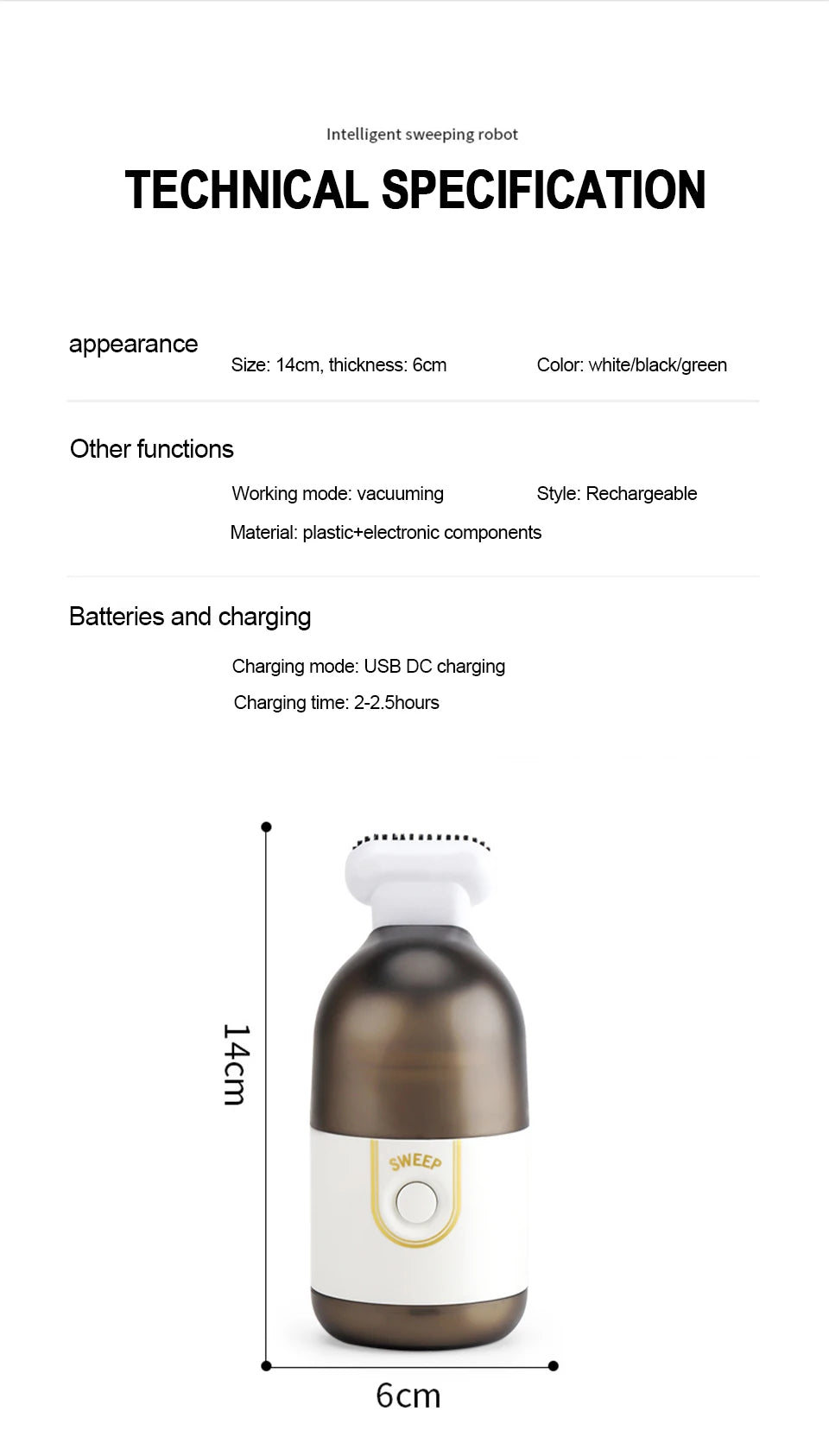 Portable Wireless Vacuum Cleaner – Handheld Desktop & Home Cleaner
