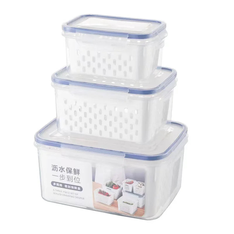 Fruit Storage Containers – Airtight, Dishwasher Safe with Removable Colander