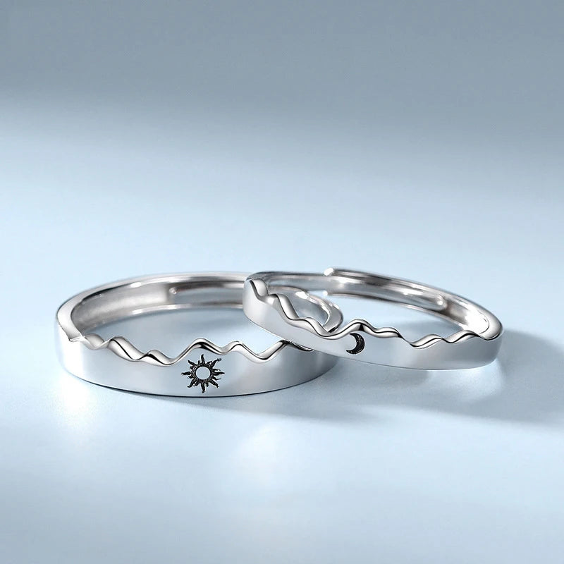 Adjustable Sun Moon Couple Rings
